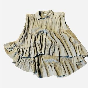 Pinch Beige Ruffled Blouse